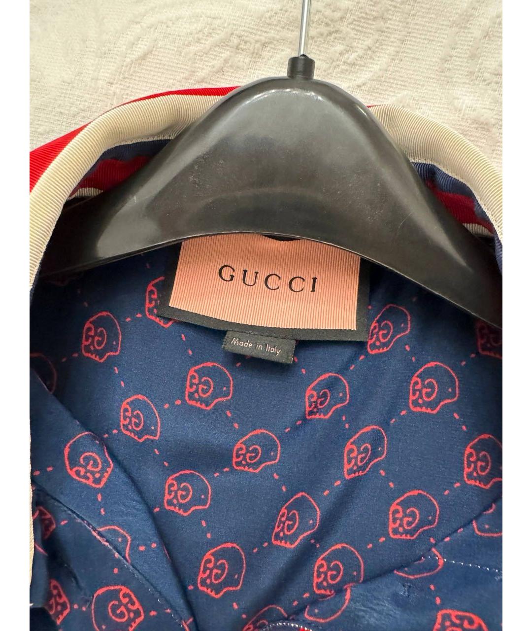 GUCCI Синяя шелковая рубашка, фото 3