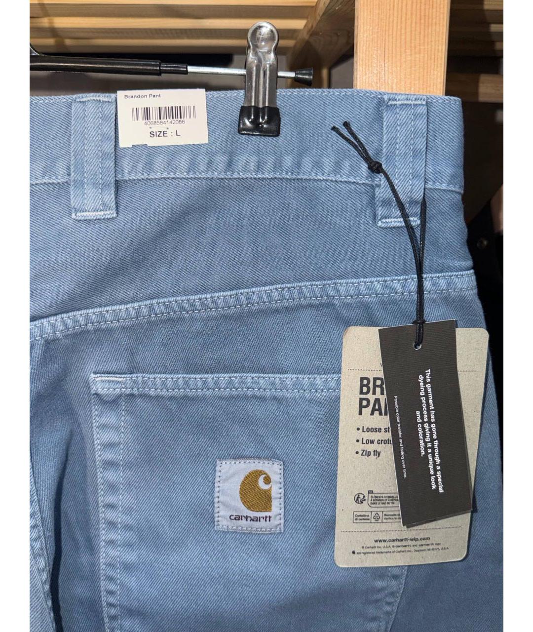 CARHARTT WIP Синие хлопковые прямые джинсы, фото 3
