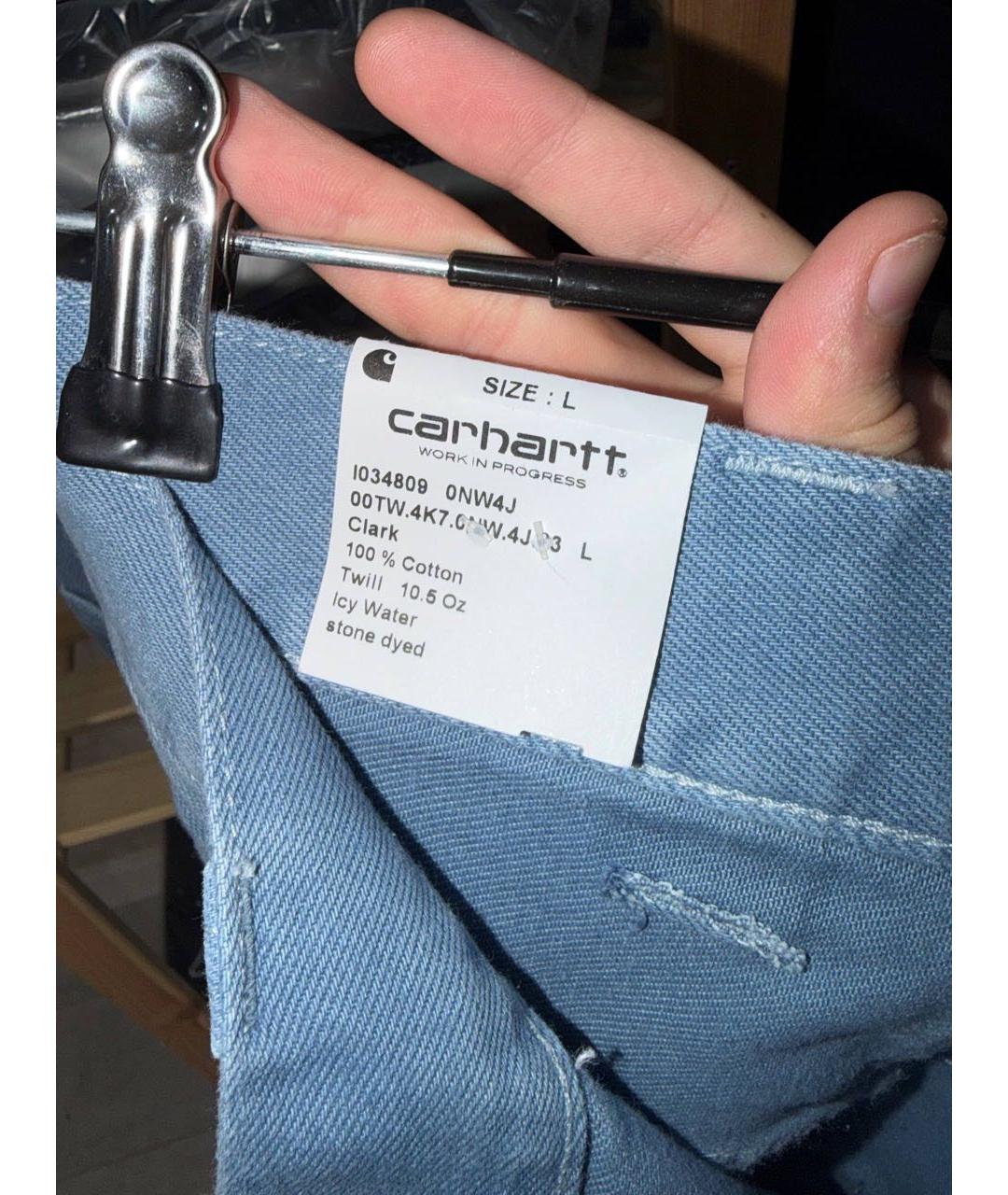 CARHARTT WIP Синие хлопковые прямые джинсы, фото 4