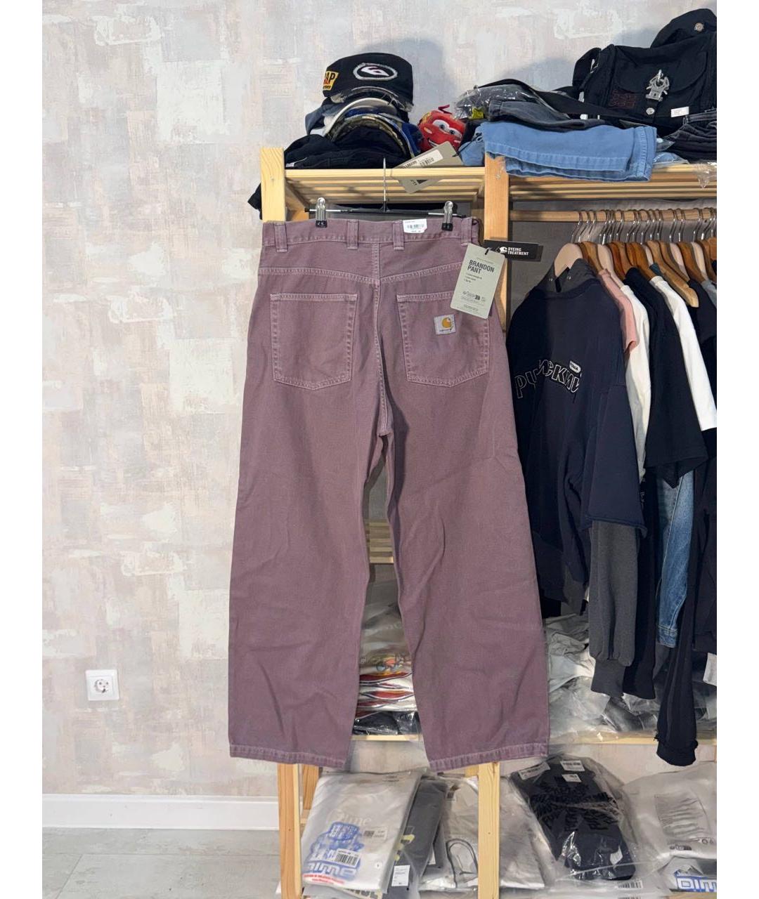 CARHARTT WIP Коралловые хлопковые прямые джинсы, фото 6