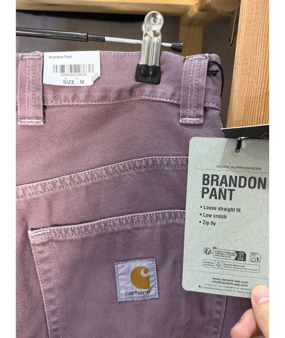 CARHARTT WIP Коралловые хлопковые прямые джинсы, фото 3