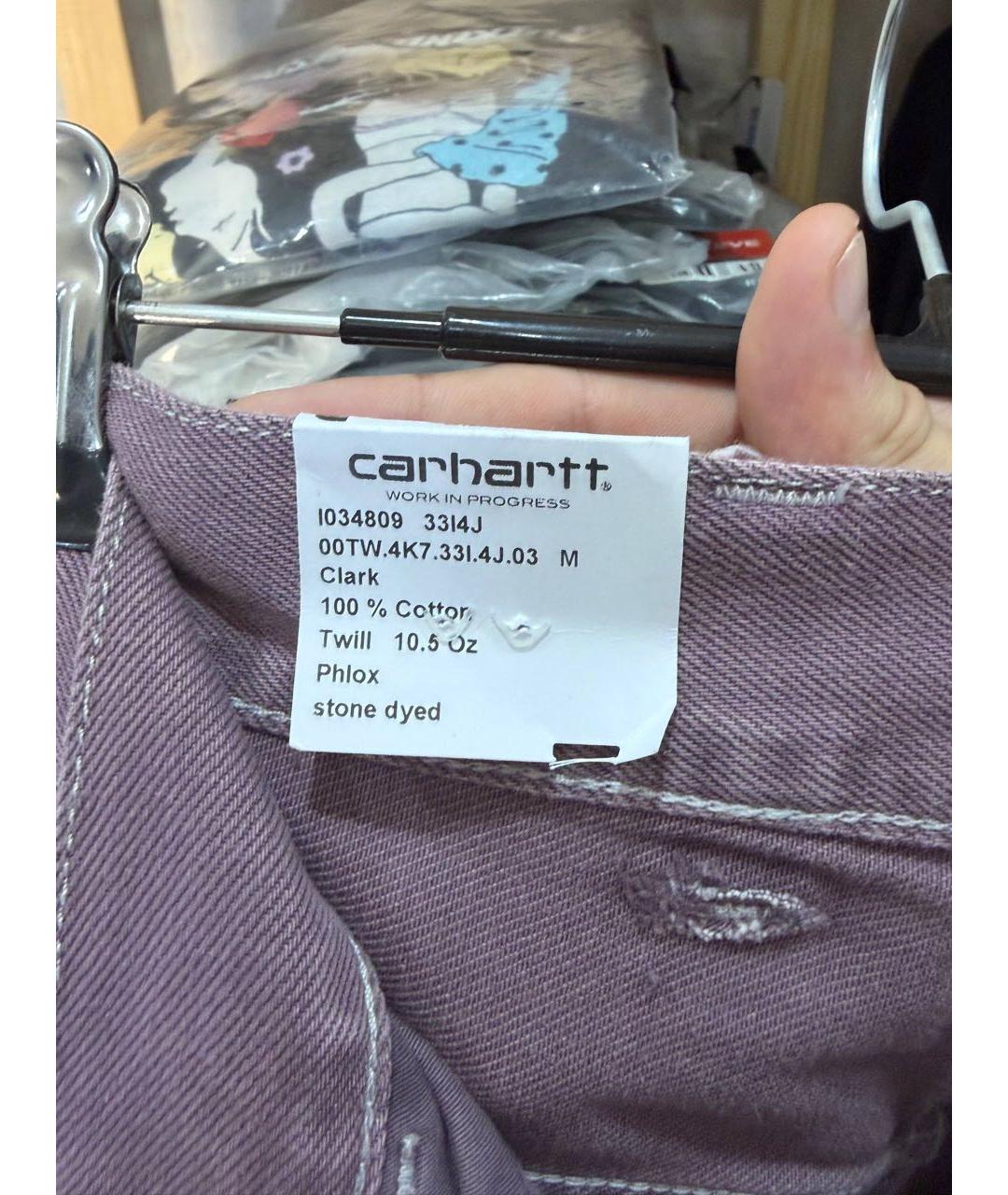 CARHARTT WIP Коралловые хлопковые прямые джинсы, фото 4