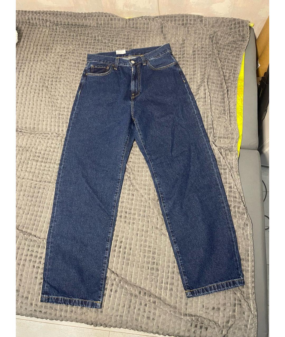 CARHARTT WIP Синие хлопко-полиэстеровые прямые джинсы, фото 2