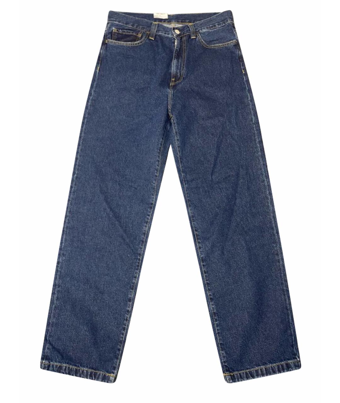CARHARTT WIP Синие хлопко-полиэстеровые прямые джинсы, фото 1