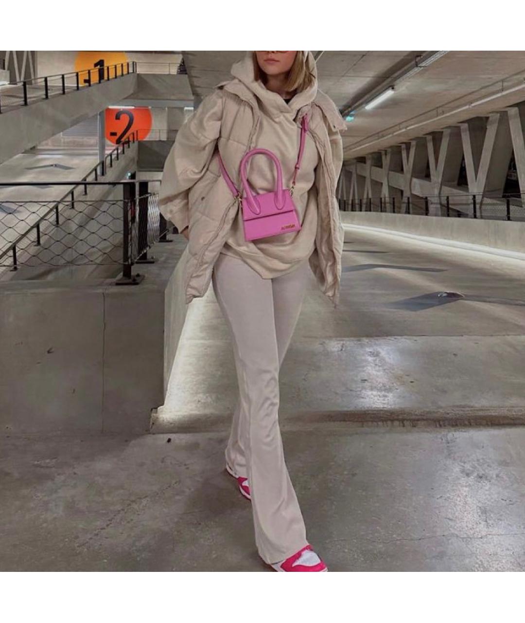 JACQUEMUS Розовая кожаная сумка с короткими ручками, фото 7
