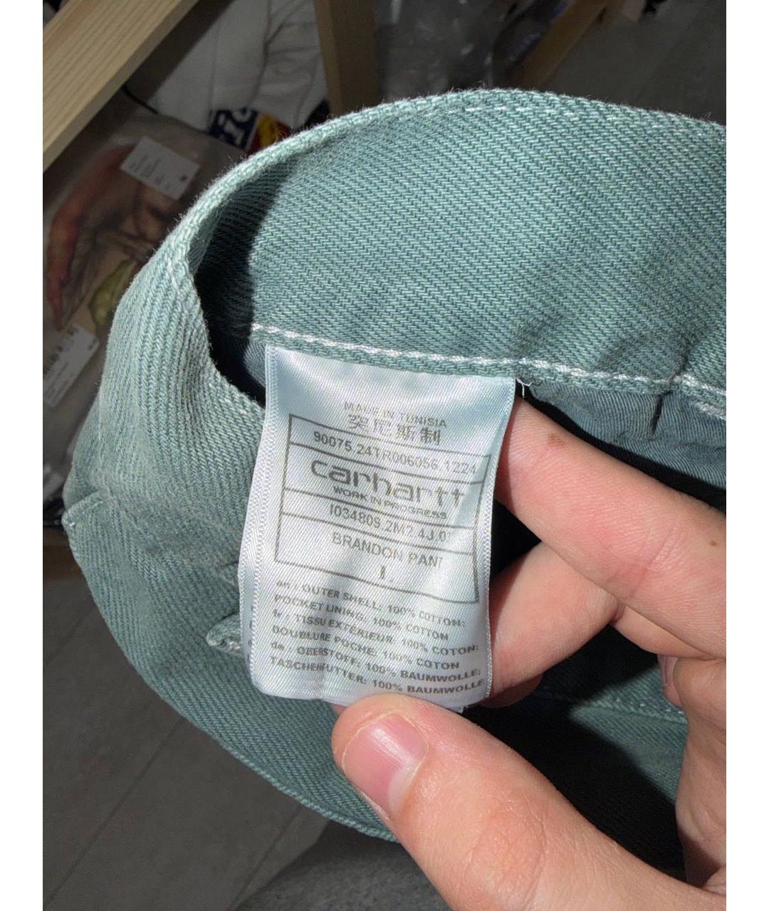 CARHARTT WIP Зеленые хлопковые прямые джинсы, фото 5