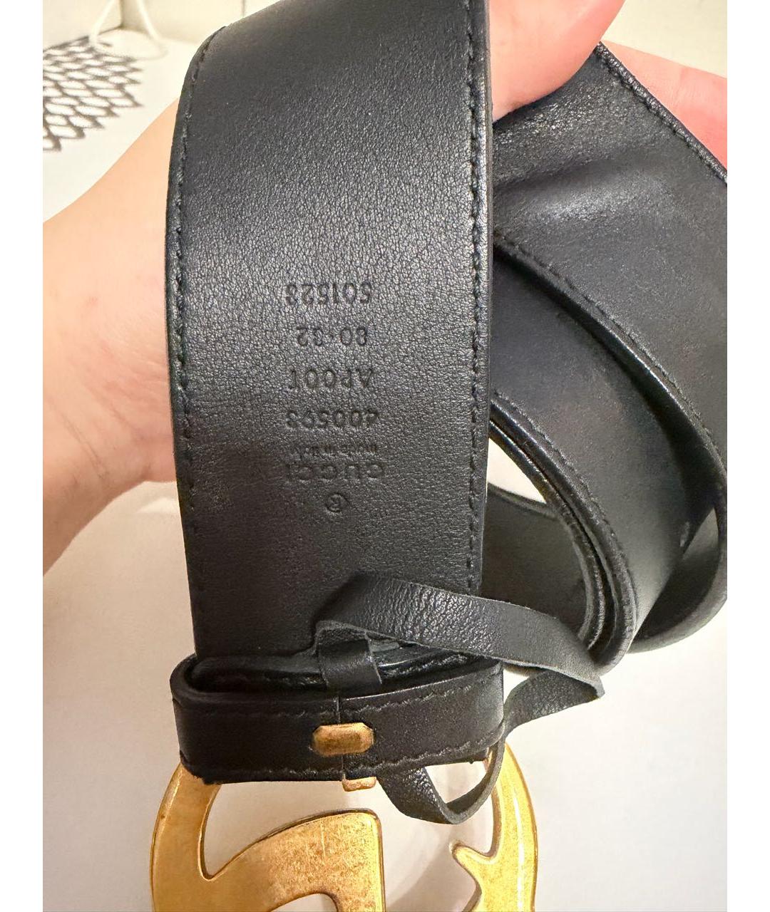 GUCCI Черный кожаный ремень, фото 3