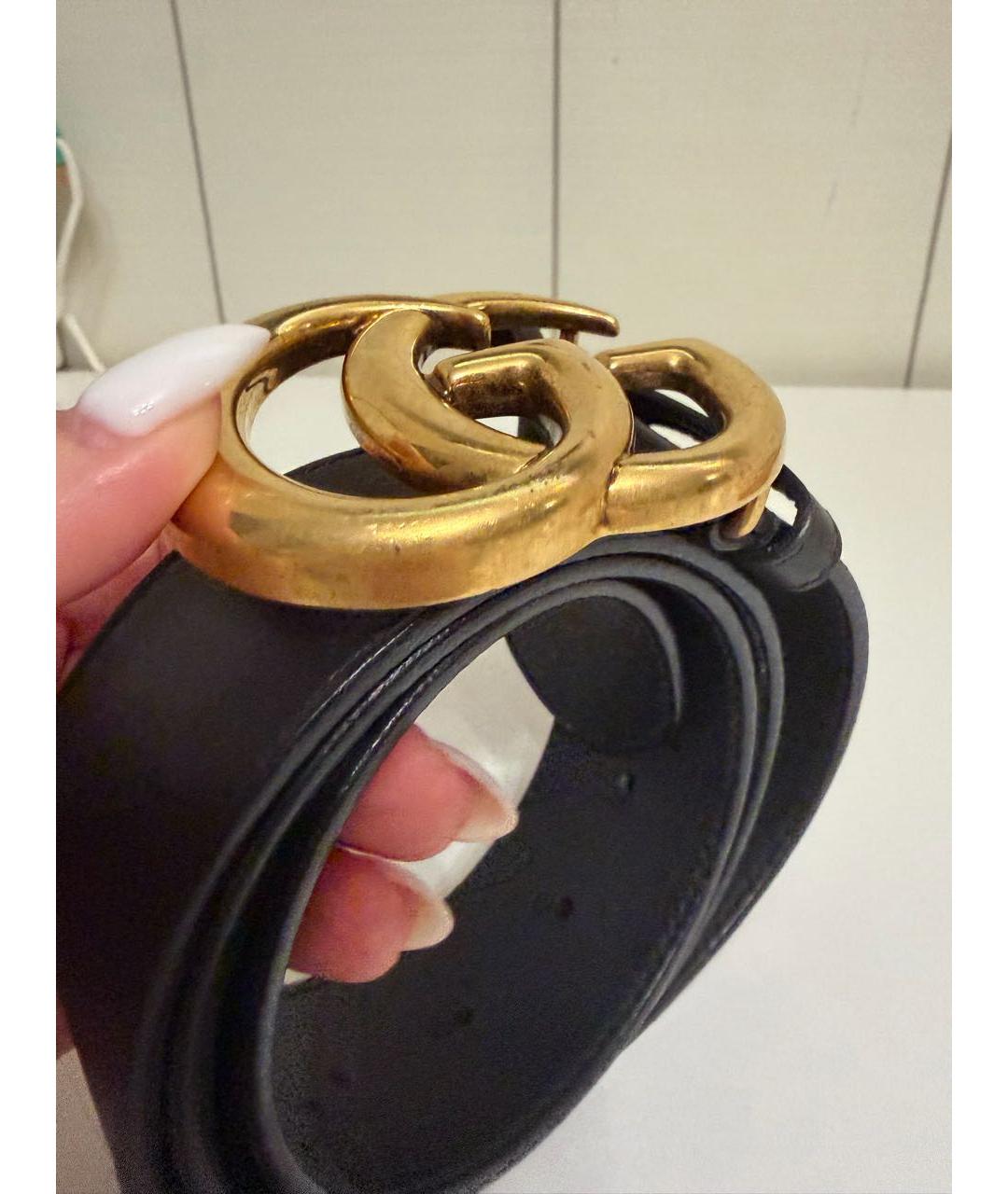 GUCCI Черный кожаный ремень, фото 2