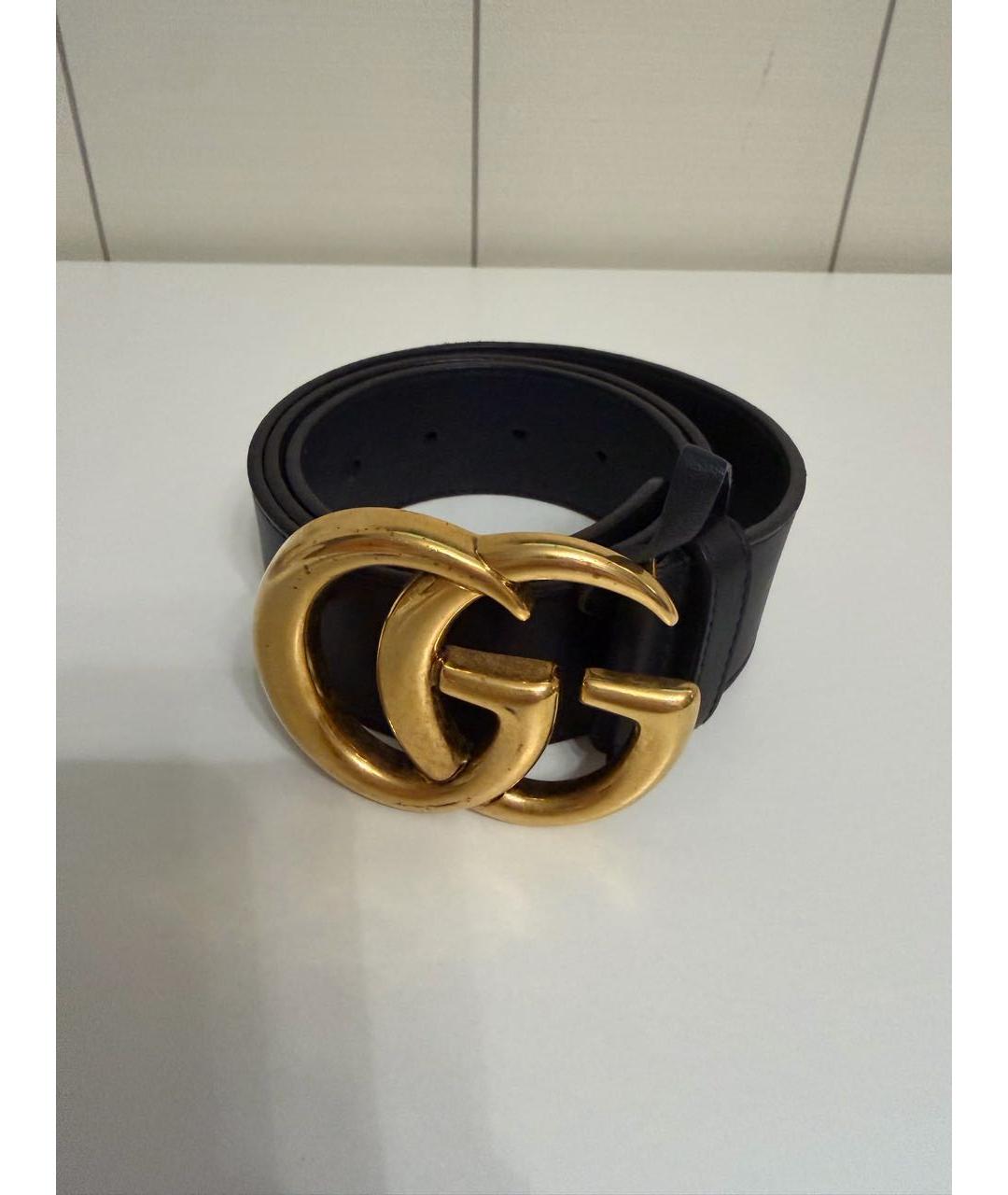 GUCCI Черный кожаный ремень, фото 5