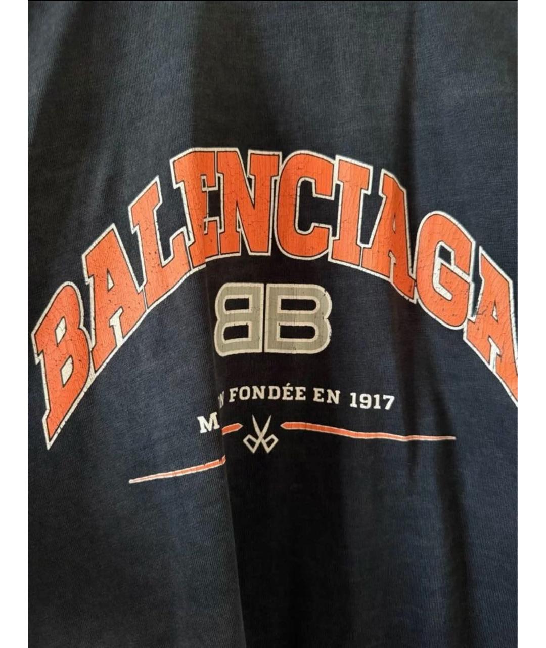 BALENCIAGA Антрацитовая хлопковая футболка, фото 3