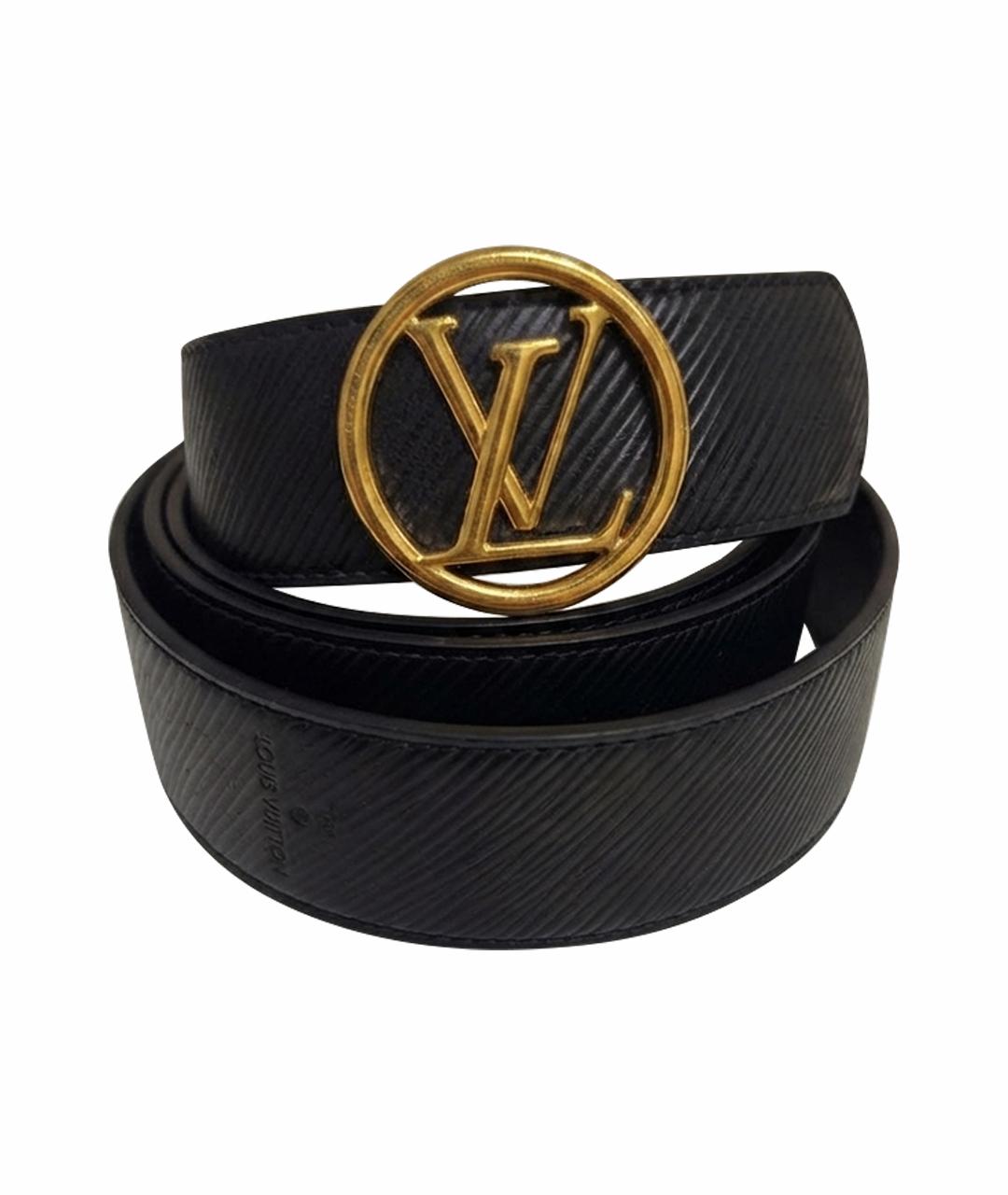 LOUIS VUITTON Черный кожаный ремень, фото 1