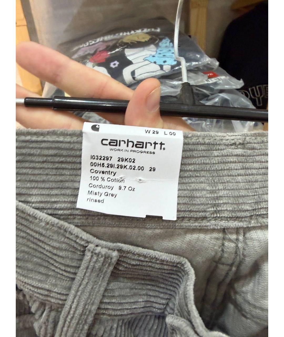 CARHARTT WIP Бежевые хлопко-полиэстеровые прямые джинсы, фото 4