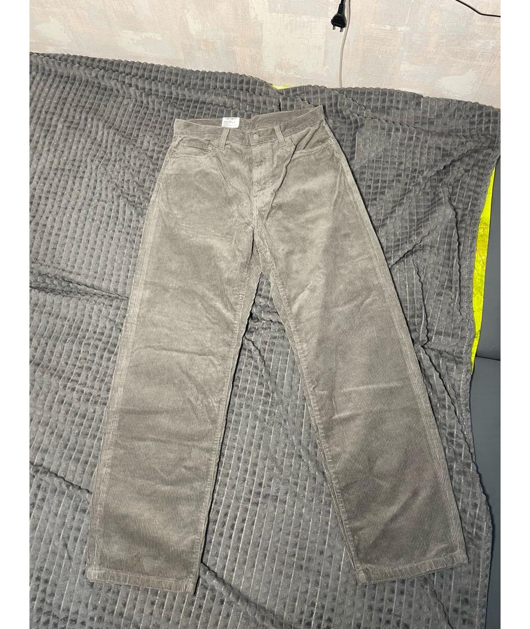 CARHARTT WIP Бежевые хлопко-полиэстеровые прямые джинсы, фото 2