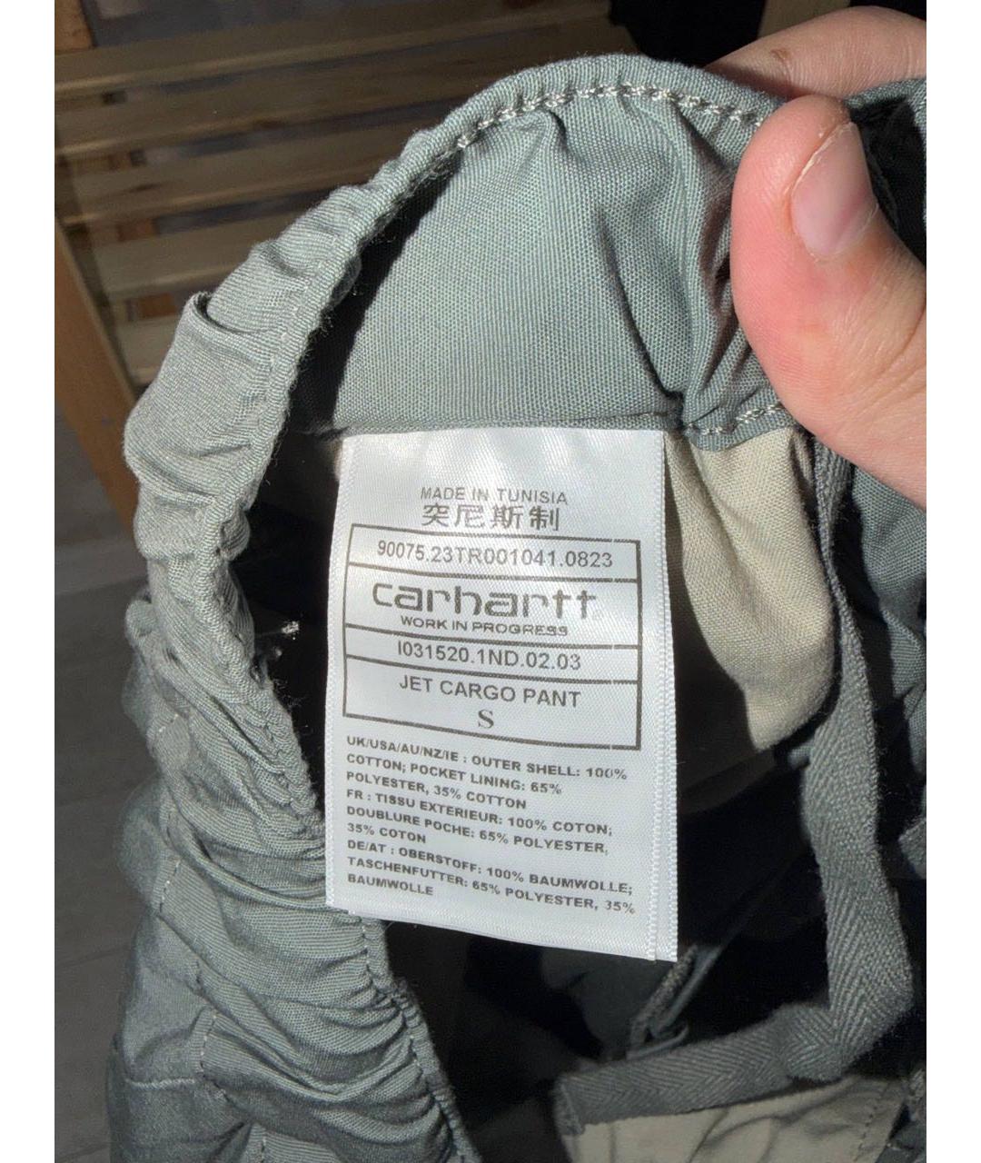 CARHARTT WIP Зеленые хлопко-эластановые повседневные брюки, фото 5