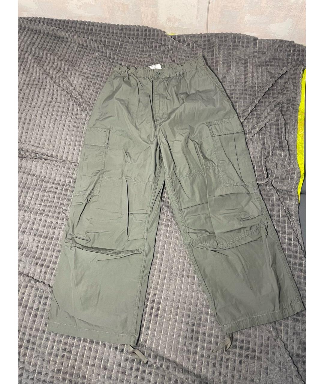 CARHARTT WIP Зеленые хлопко-эластановые повседневные брюки, фото 2