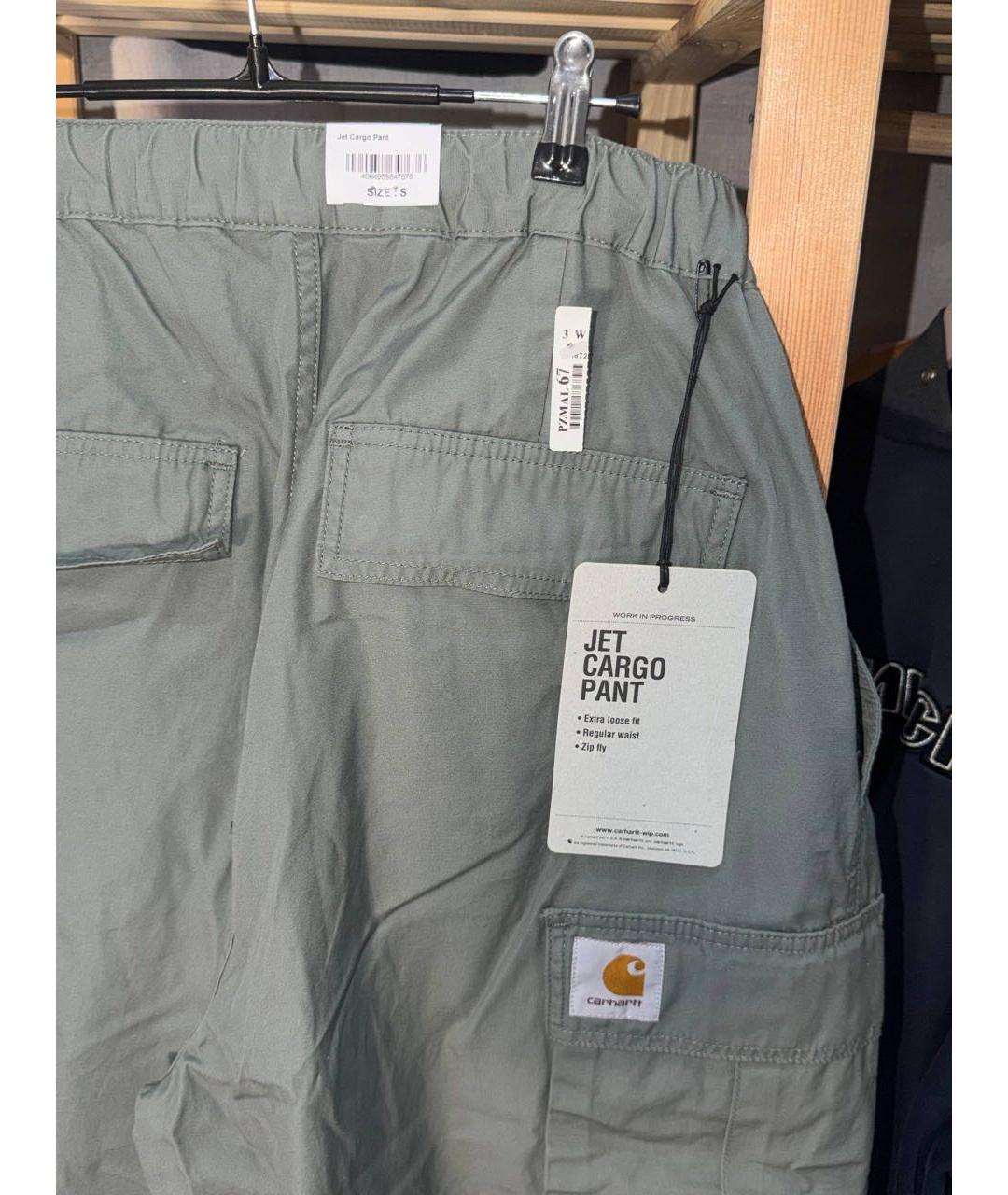 CARHARTT WIP Зеленые хлопко-эластановые повседневные брюки, фото 3
