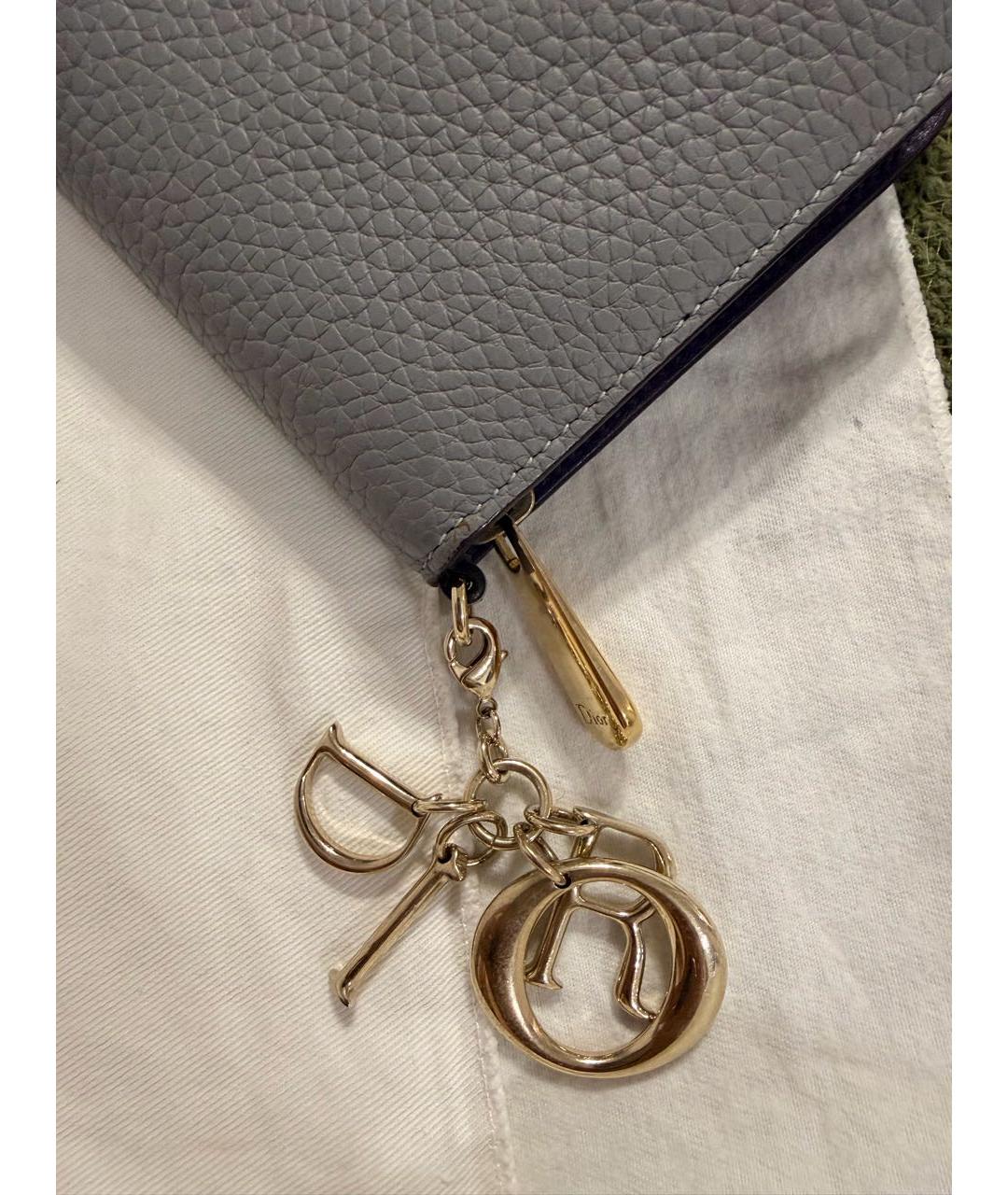 CHRISTIAN DIOR Антрацитовый кожаный кошелек, фото 5