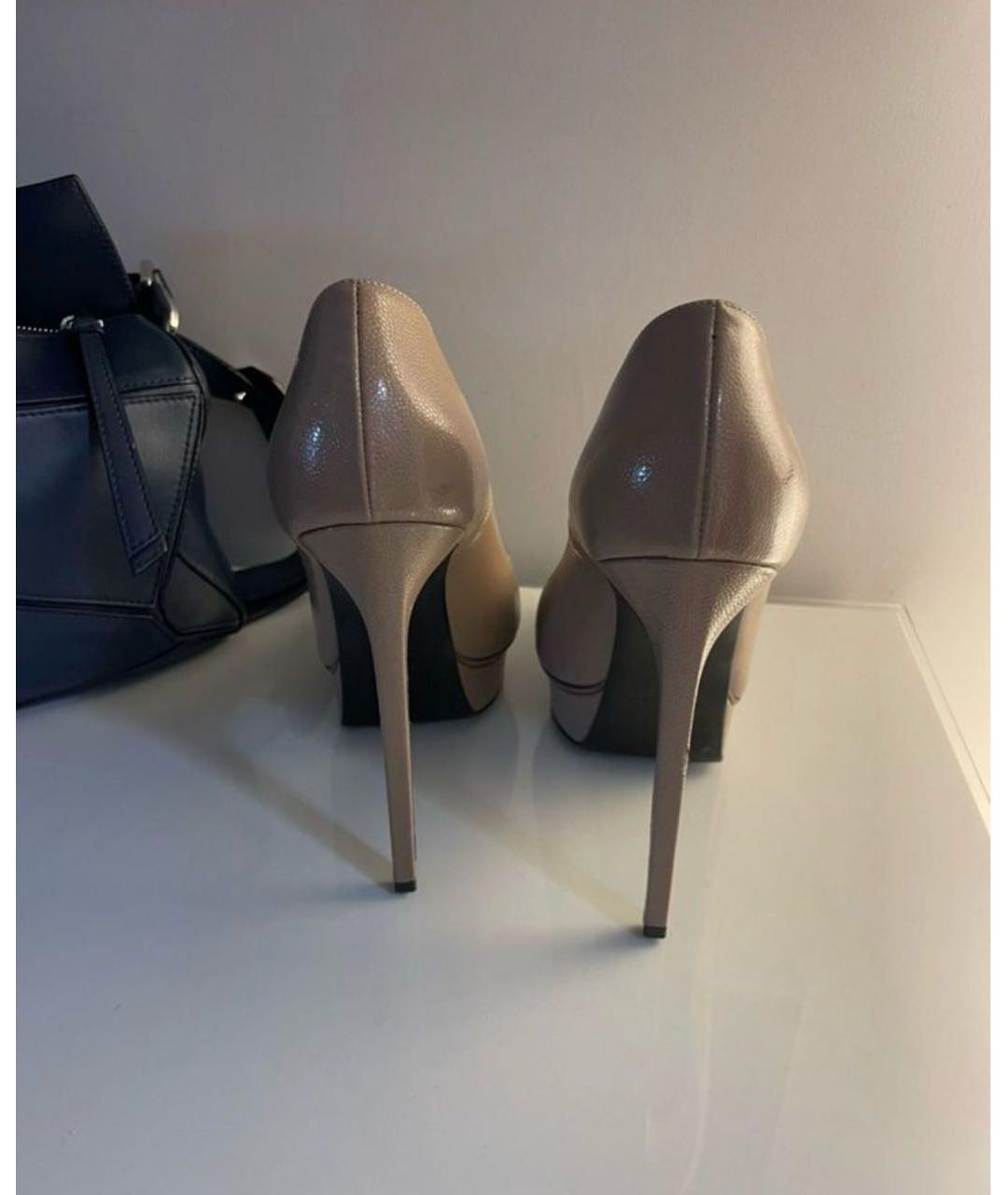 SAINT LAURENT Бежевые кожаные туфли, фото 4