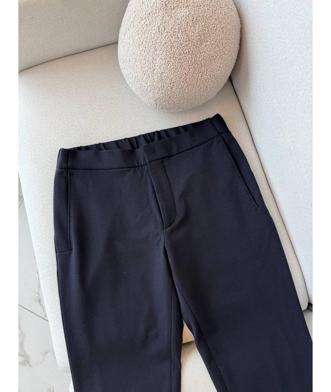 LORO PIANA Темно-синие шерстяные классические брюки, фото 2