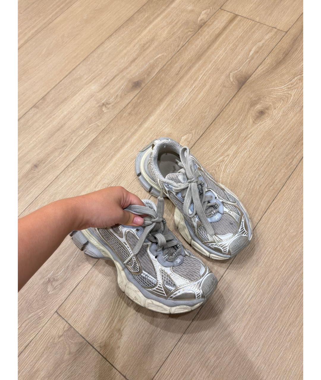 BALENCIAGA Серые текстильные кроссовки, фото 4