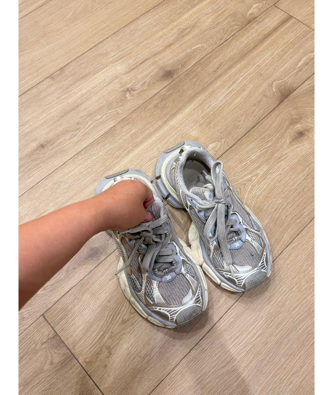 BALENCIAGA Серые текстильные кроссовки, фото 3