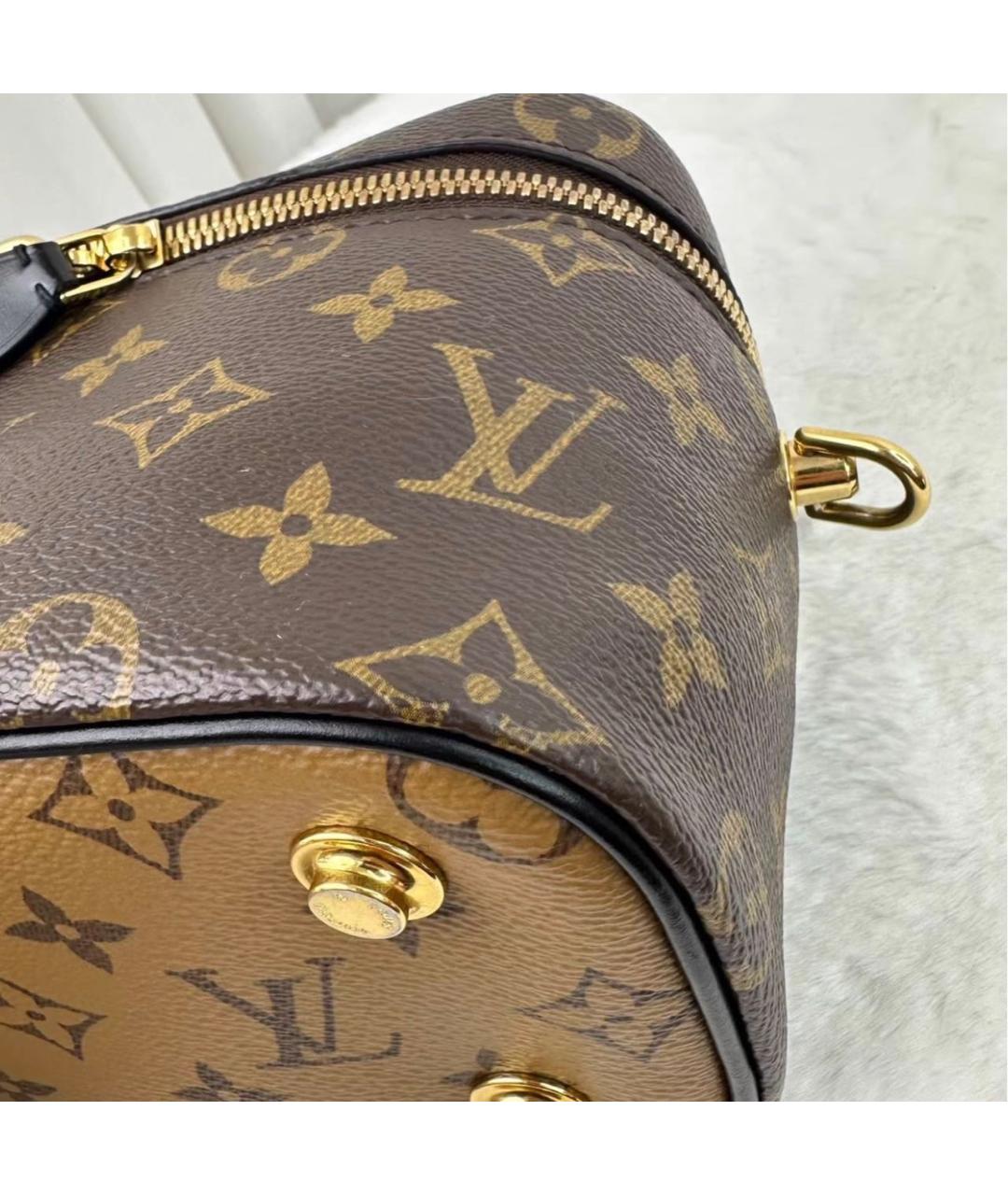LOUIS VUITTON Коричневая канва сумка через плечо, фото 7
