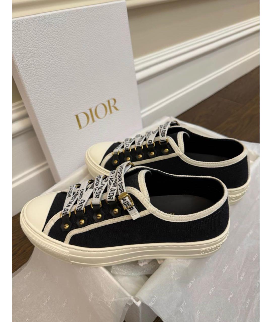 CHRISTIAN DIOR Черные текстильные кроссовки, фото 4
