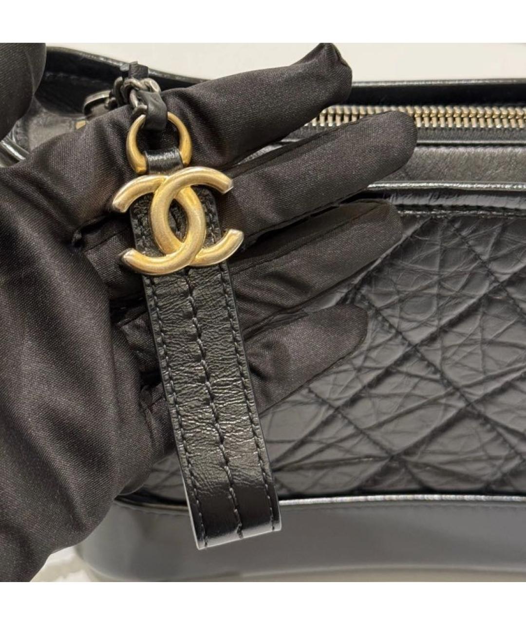 CHANEL Черная кожаная сумка через плечо, фото 8