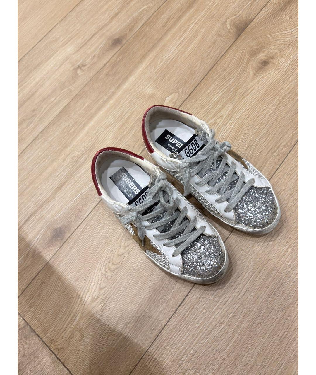 GOLDEN GOOSE Белые кожаные кеды, фото 2