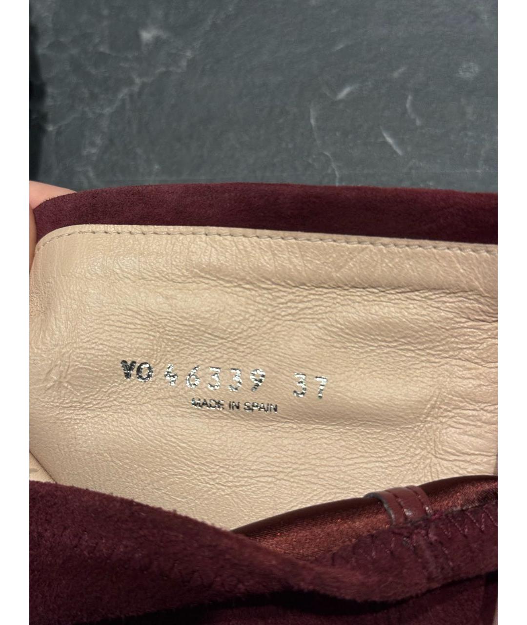 STUART WEITZMAN Бордовые замшевые сапоги, фото 4