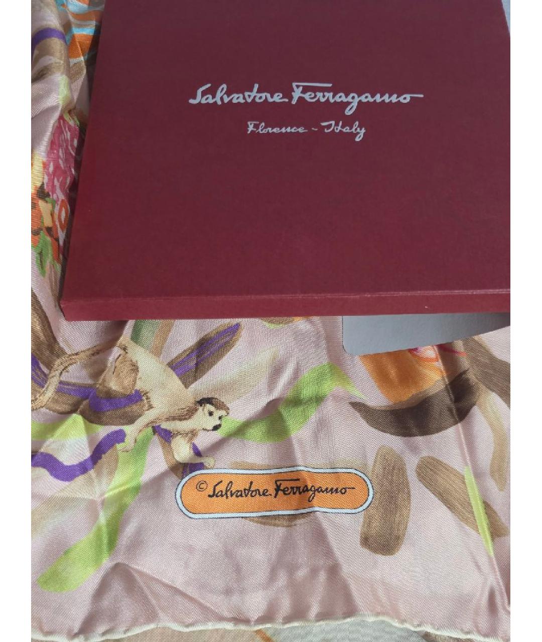 FERRAGAMO Мульти шелковый платок, фото 4