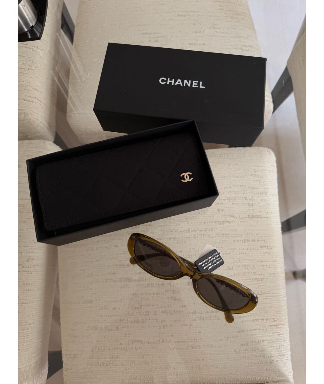CHANEL Зеленые солнцезащитные очки, фото 3