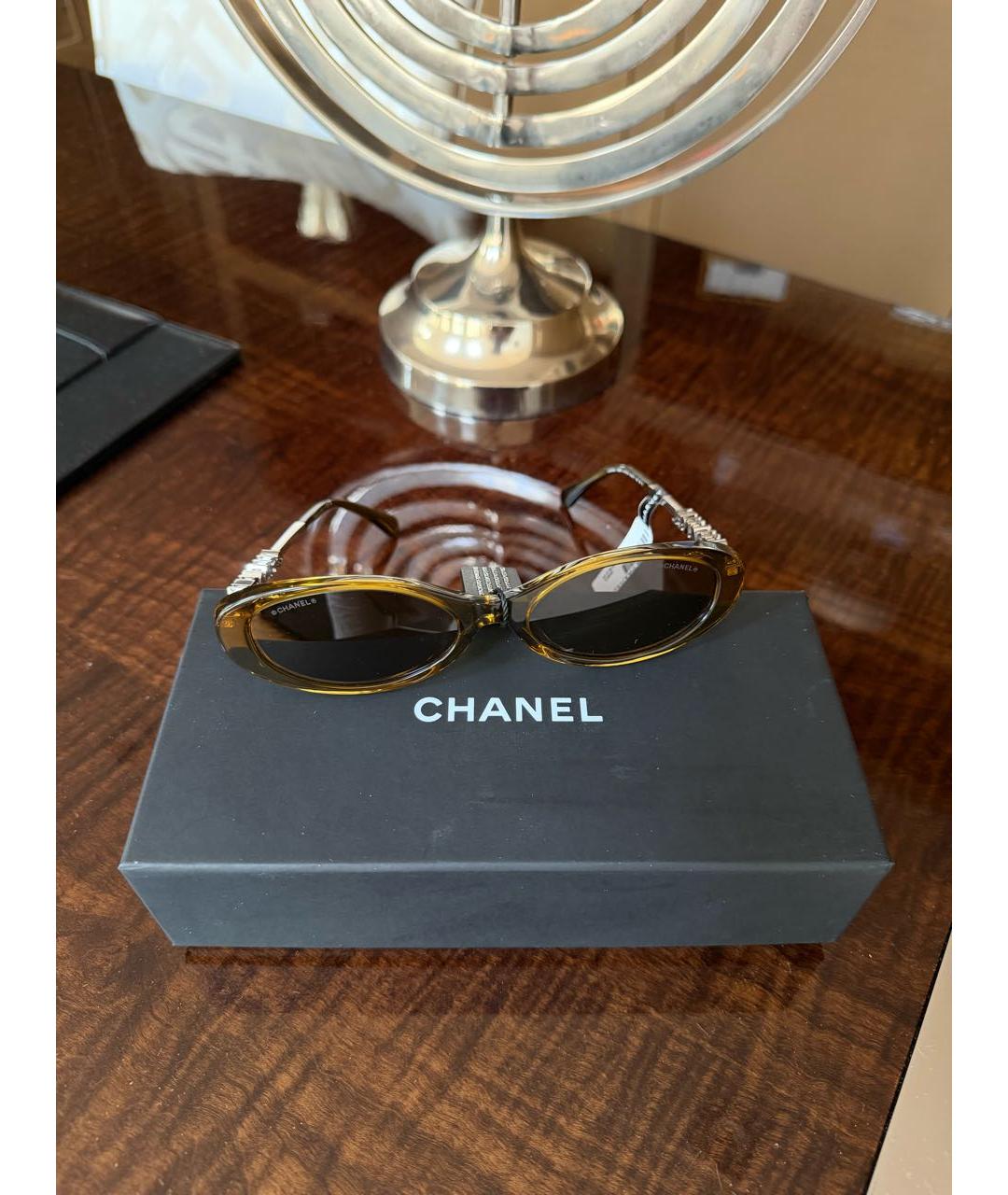 CHANEL Зеленые солнцезащитные очки, фото 7