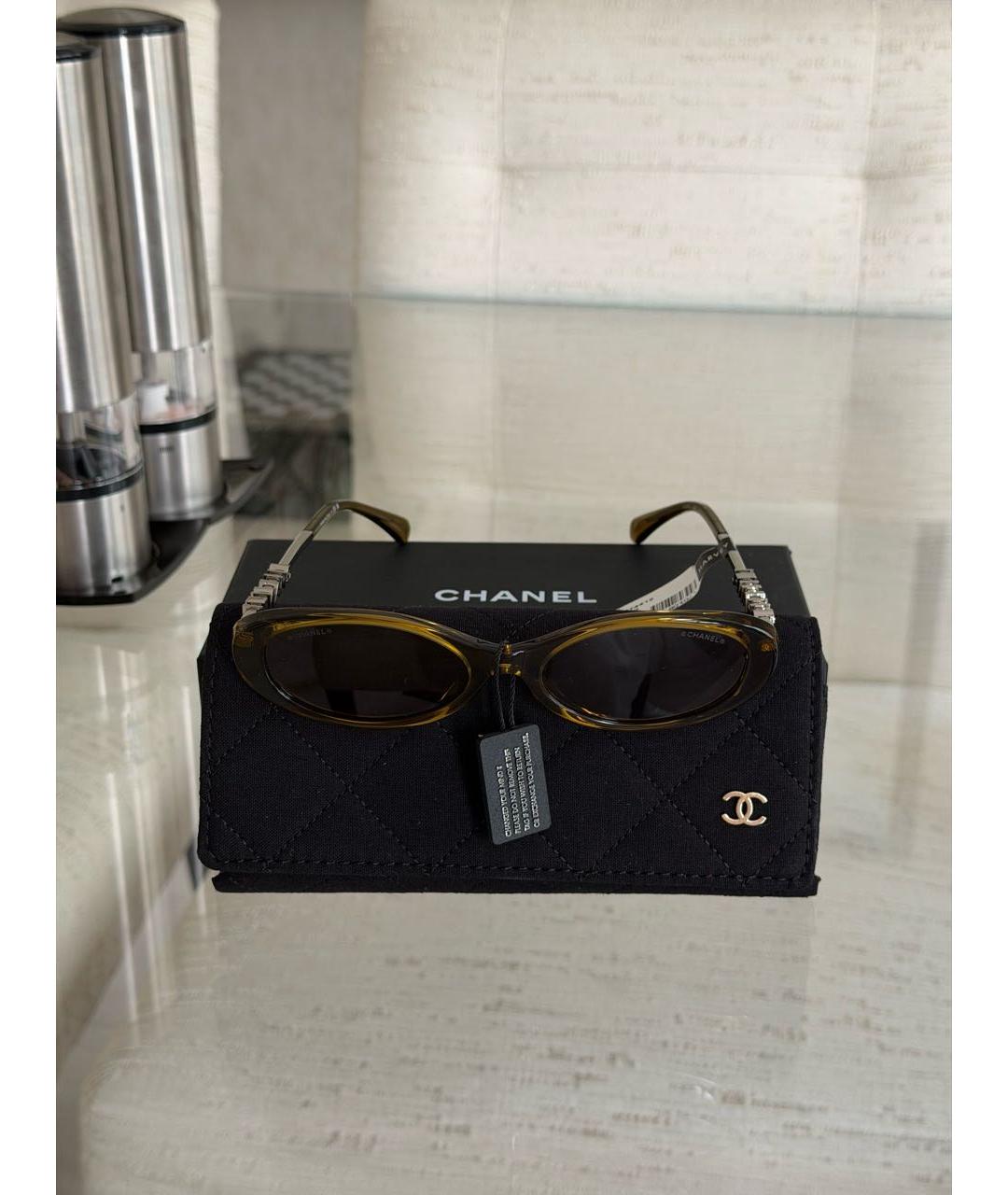 CHANEL Зеленые солнцезащитные очки, фото 6