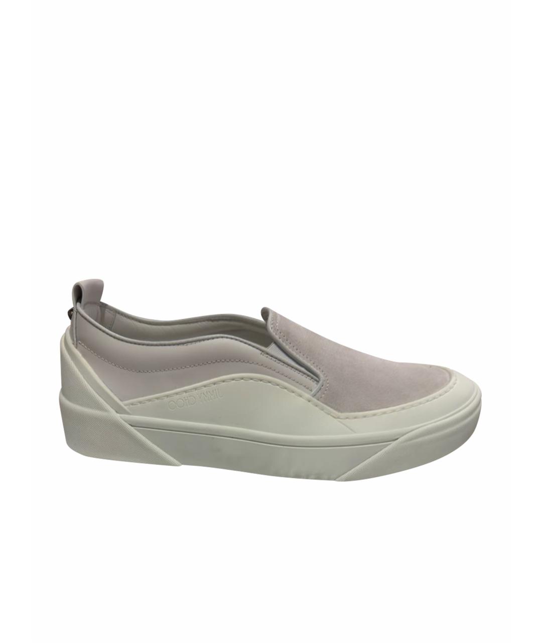 JIMMY CHOO Белые кожаные слипоны, фото 1