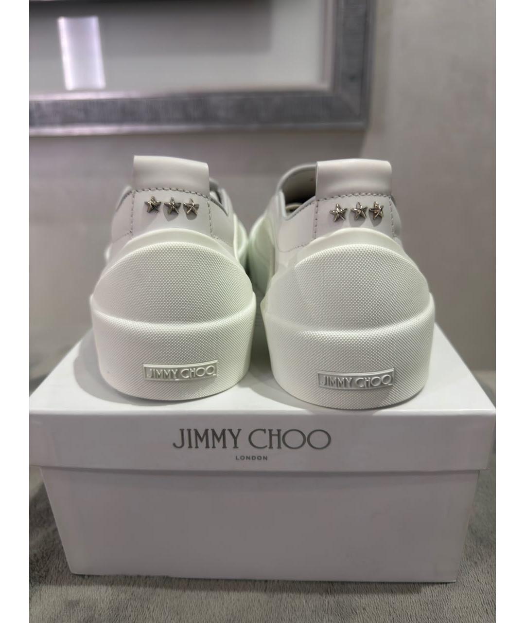 JIMMY CHOO Белые кожаные слипоны, фото 4