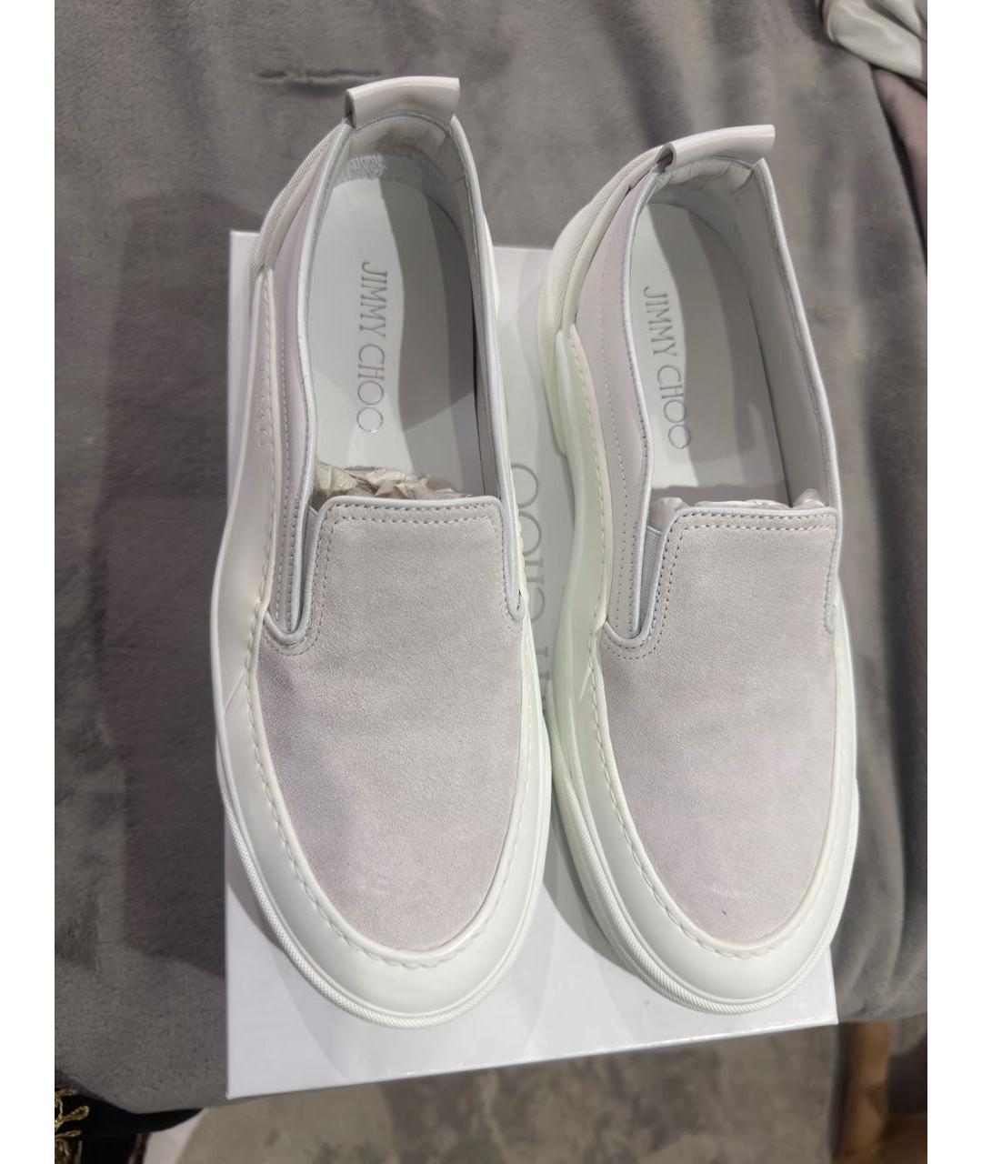 JIMMY CHOO Белые кожаные слипоны, фото 3