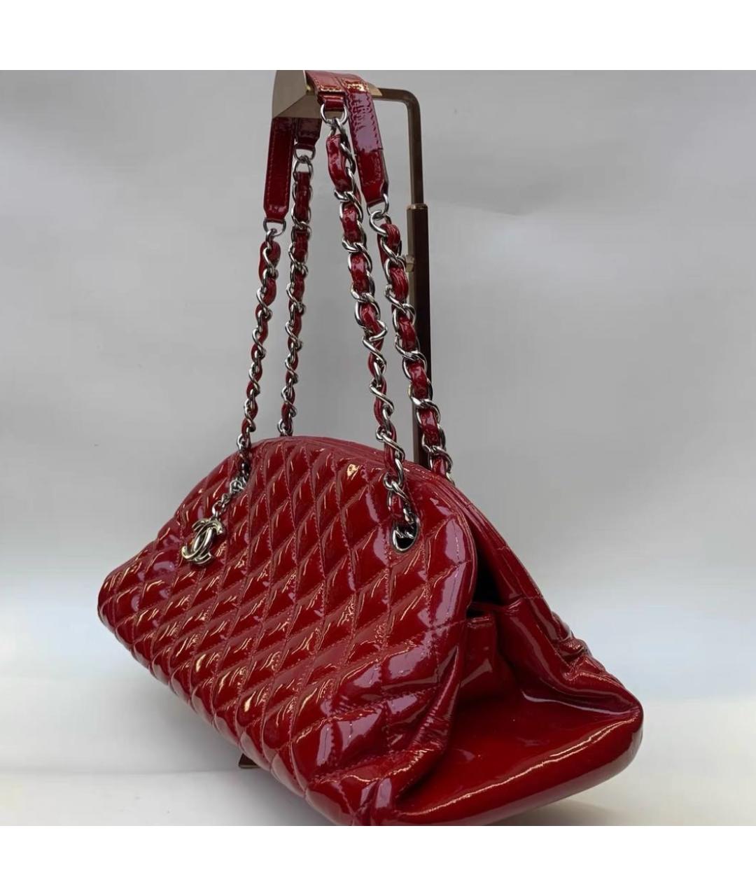 CHANEL Красная кожаная сумка с короткими ручками, фото 3