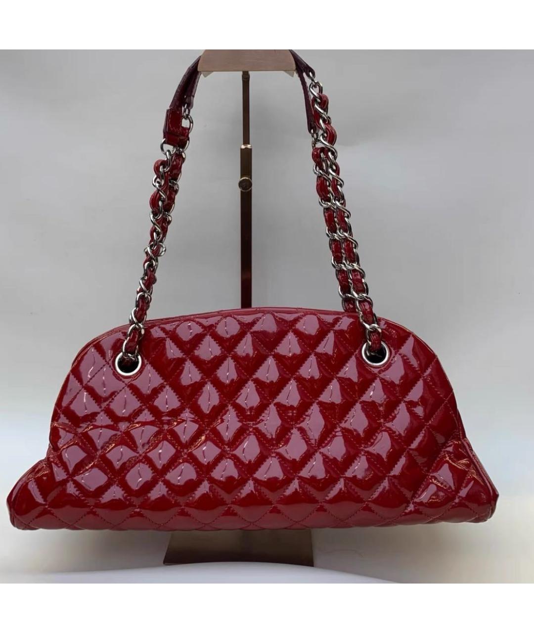CHANEL Красная кожаная сумка с короткими ручками, фото 5