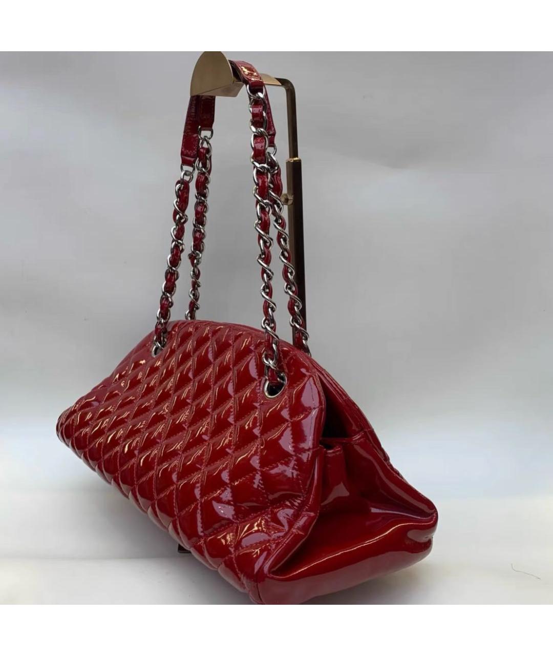 CHANEL Красная кожаная сумка с короткими ручками, фото 4