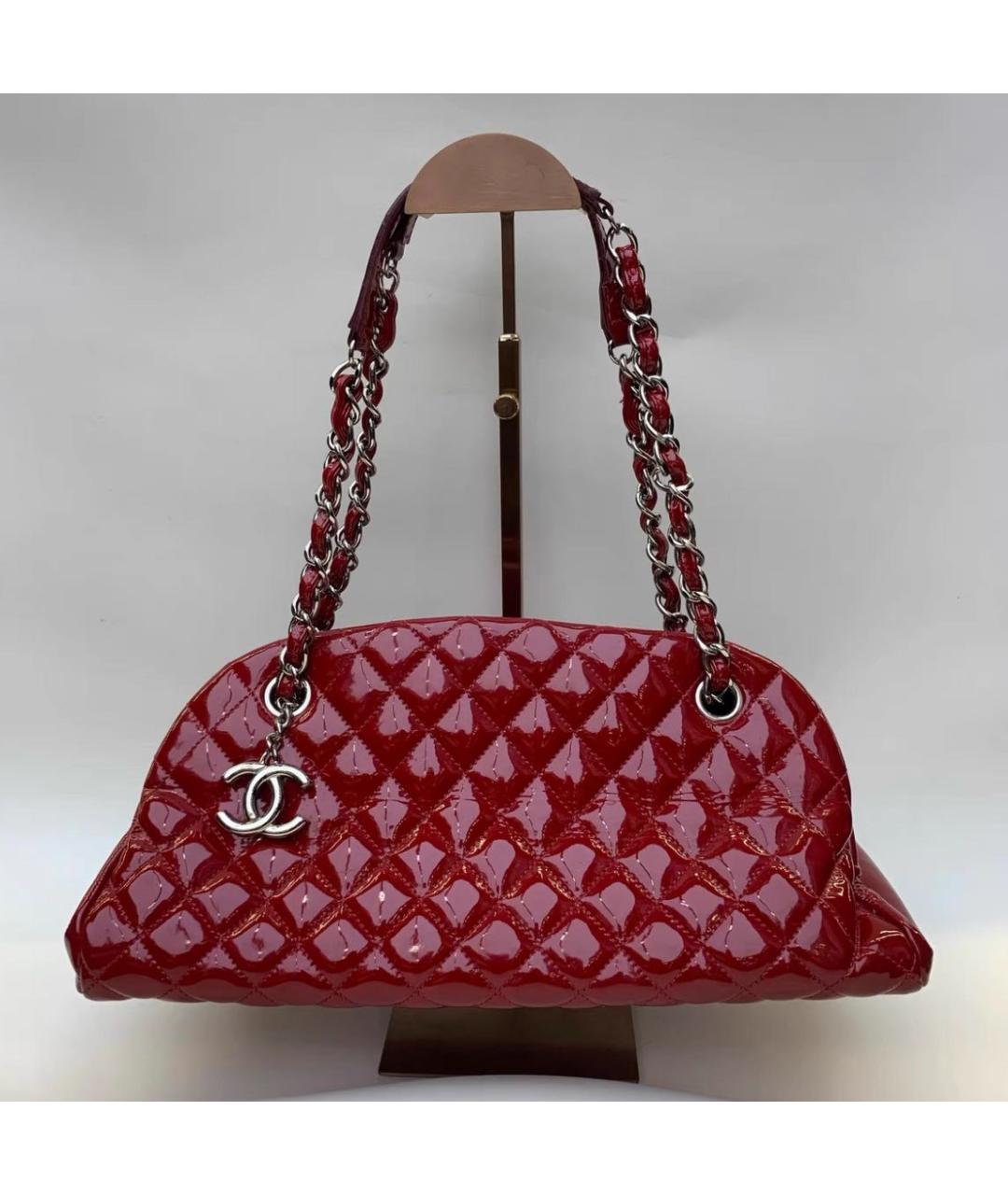 CHANEL Красная кожаная сумка с короткими ручками, фото 7