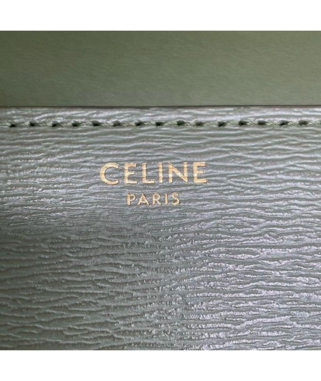 CELINE Зеленая кожаная сумка через плечо, фото 7