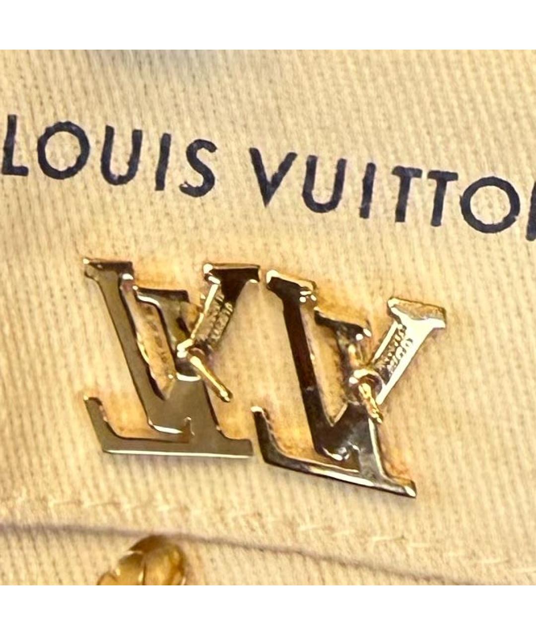 LOUIS VUITTON Золотые металлические серьги, фото 3