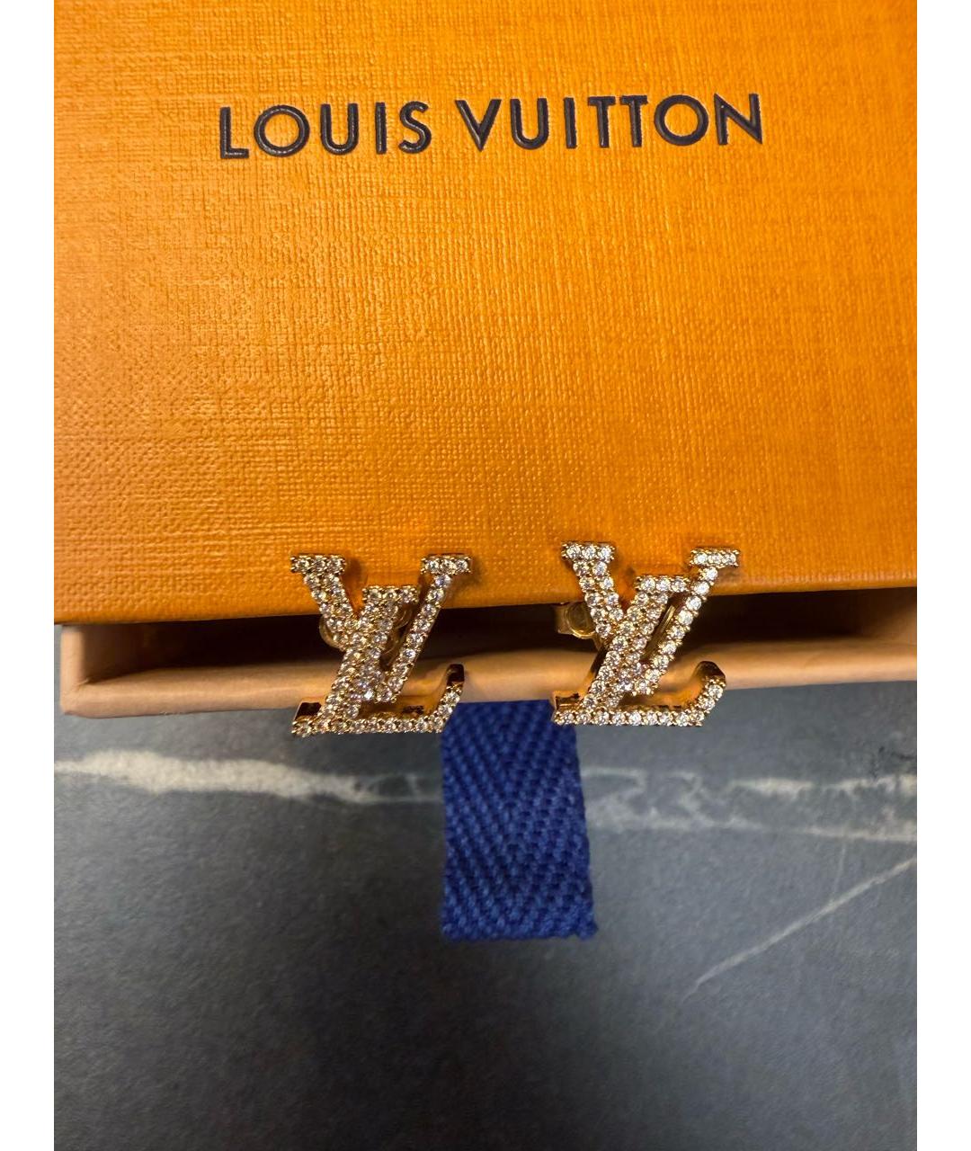 LOUIS VUITTON Золотые металлические серьги, фото 5