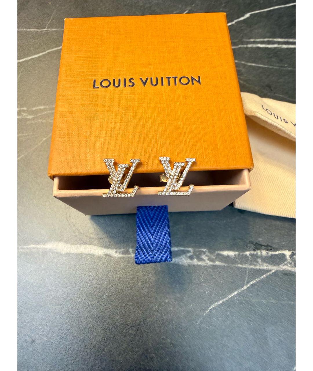 LOUIS VUITTON Золотые металлические серьги, фото 4