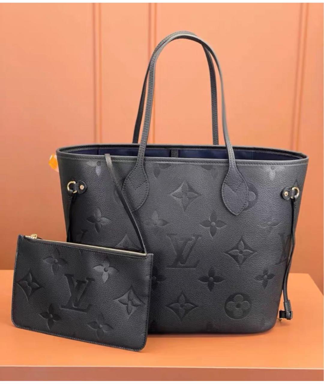 LOUIS VUITTON Черная кожаная сумка тоут, фото 3