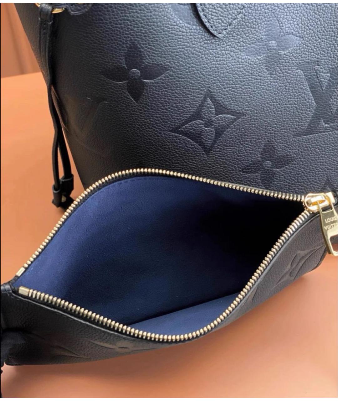 LOUIS VUITTON Черная кожаная сумка тоут, фото 4