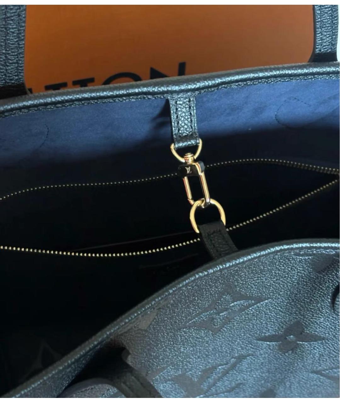 LOUIS VUITTON Черная кожаная сумка тоут, фото 5