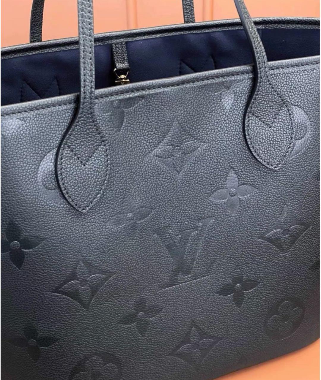LOUIS VUITTON Черная кожаная сумка тоут, фото 2