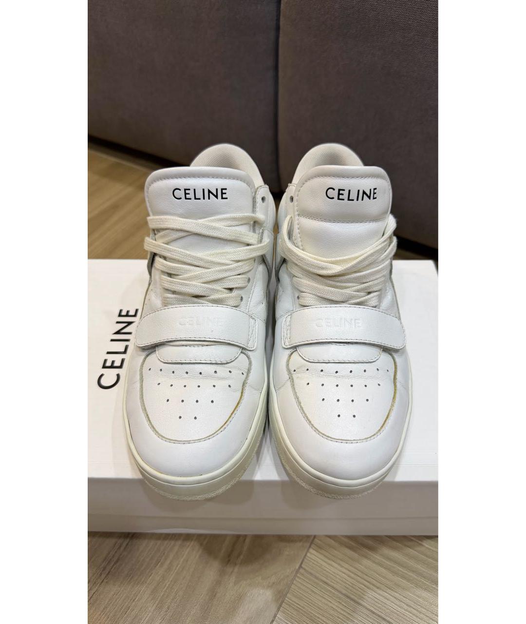 CELINE Белые кожаные кеды, фото 2